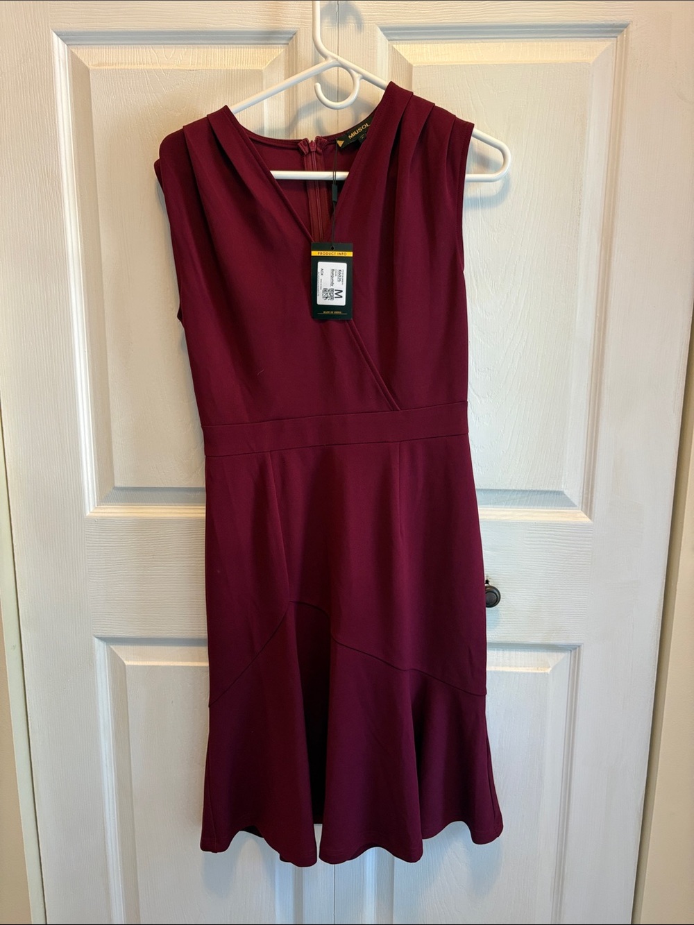Miusol Sleeveless Wine Red Midi Dress